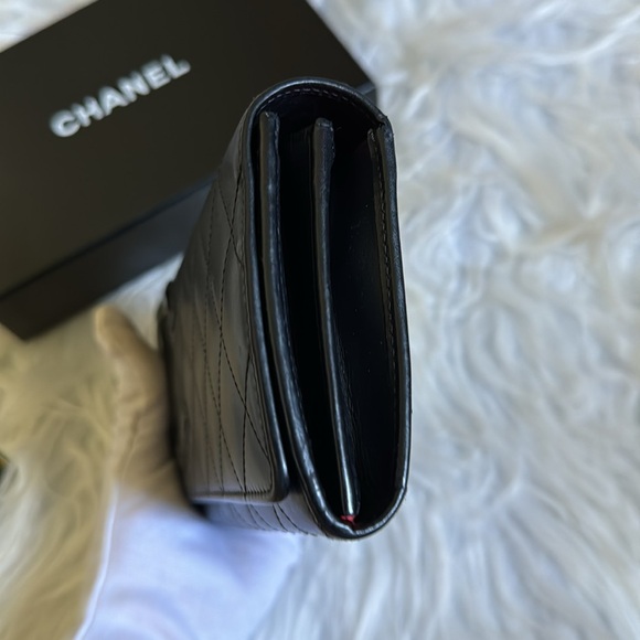 Chanel Long Clutch/ Leather Wallet! Black Quilted CC Full Inclusion EUC! - Picture 6 of 17